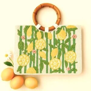 Belk Beaded Lemon Tote – Resort Chic, Must-Have – New w/ Tags $78